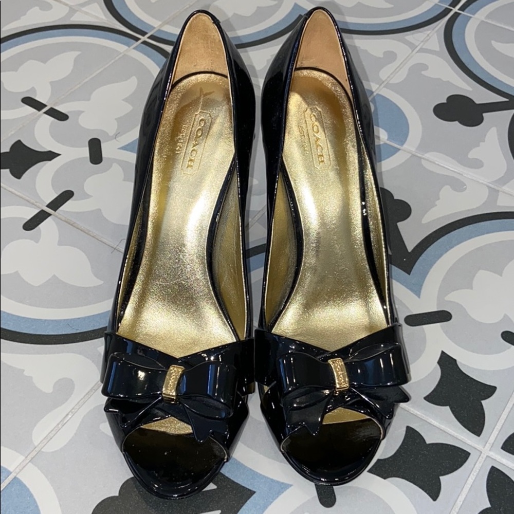 Coach stacked heels
